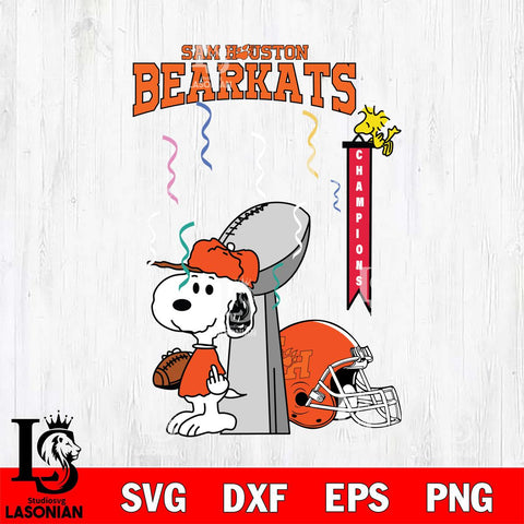 Sam Houston Bearkats Charlie Brown and Snoopy Super Bowl Svg Eps Dxf Png File, NCAA svg , Digital Download , Instant Download, Cricut File