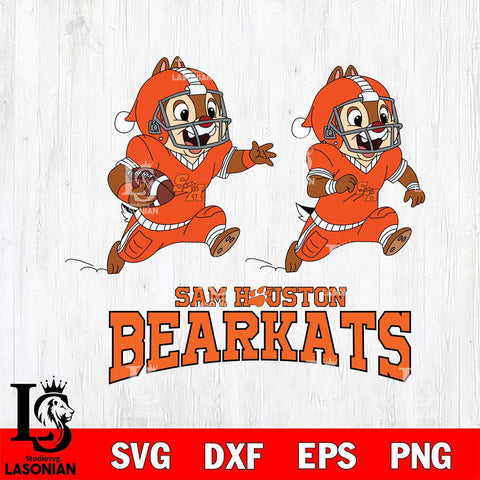 Sam Houston Bearkats Chip & Dale Football Cricut,Christmas SVG DXF EPS PNG FILE, NCAA Digital Download,Instant Download, Silhouette