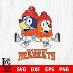 Sam Houston Bearkats Christmas Bluey & Bingo Sit Cut Files,Bluey Cricut,Christmas Svg , Bluey svg , Digital Download, dxf eps png pdf file