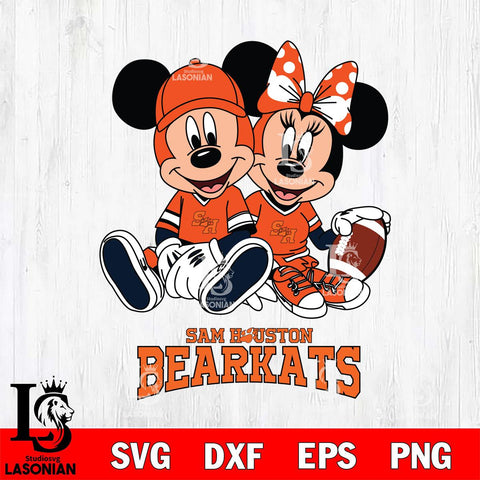 Sam Houston Bearkats Disney Mickey And Minnie Football Svg Eps Dxf Png File, NCAA svg , Digital Download , Instant Download, Cricut File