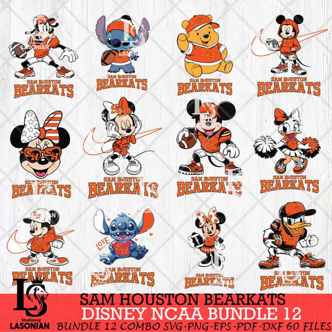 Sam Houston Bearkats Disney NCAA Bundle Svg PNG 12 Svg Eps Dxf Png File, Digital Download