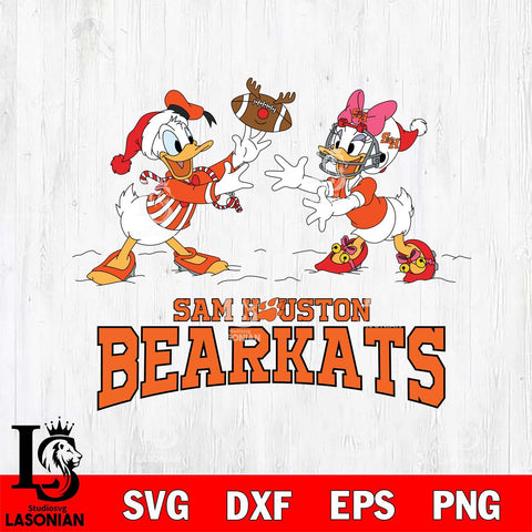 Sam Houston Bearkats Donald Duck & Daisy Duck Football Cricut,Christmas SVG DXF EPS PNG FILE, NCAA Digital Download,Instant Download, Silhouette
