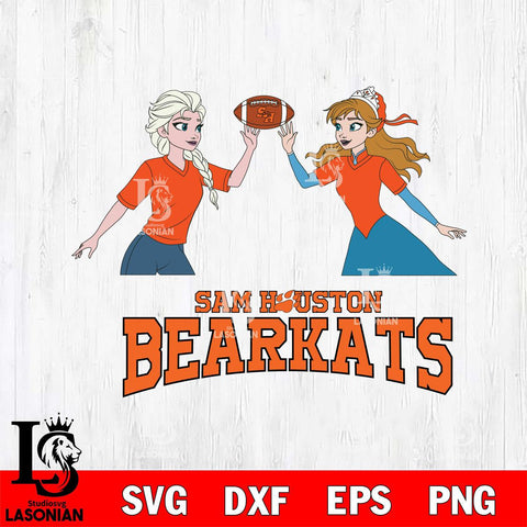Sam Houston Bearkats Elsa & Anna Football Cricut,Christmas SVG DXF EPS PNG FILE, NCAA Digital Download,Instant Download, Silhouette