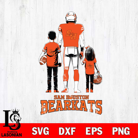 Sam Houston Bearkats Father And Child Football SVG DXF EPS PNG FILE,NCAA SVG, Father day Digital Download,Instant Download, Silhouette
