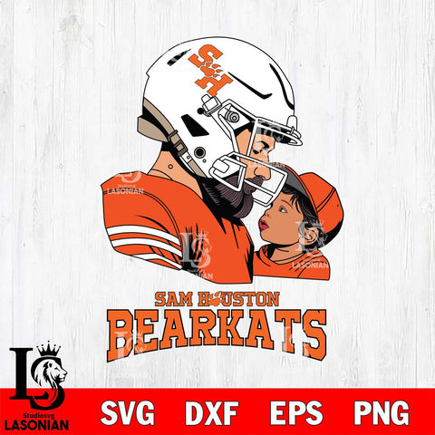 Sam Houston Bearkats Father And Child Rugby SVG DXF EPS PNG FILE,NCAA SVG, Father day Digital Download,Instant Download, Silhouette