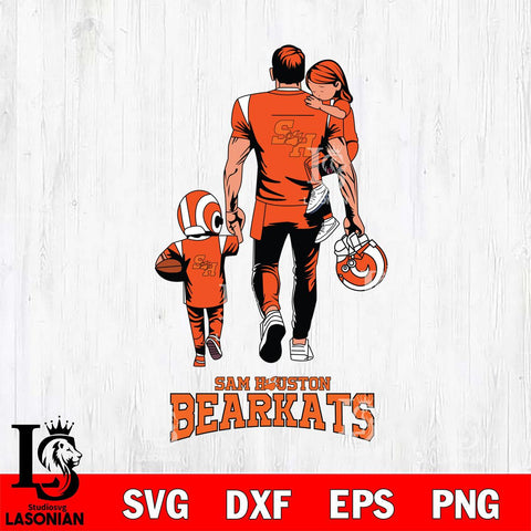 Sam Houston Bearkats Father And Son Football SVG DXF EPS PNG FILE,NCAA SVG, Father day Digital Download,Instant Download, Silhouette