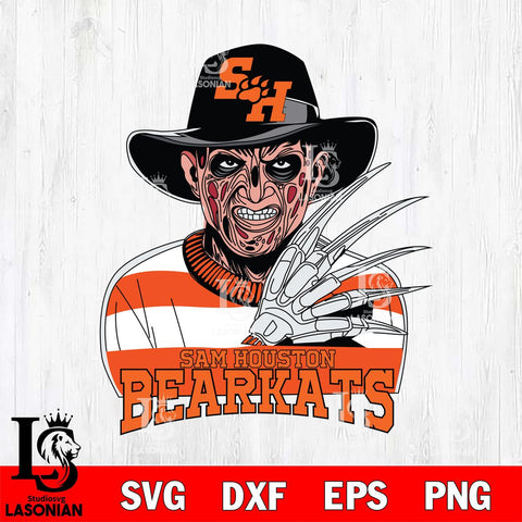 Sam Houston Bearkats Freddy Krueger Horror Halloween Svg Eps Dxf Png File, NCAA svg, Digital Download, Instant Download