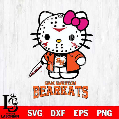 Sam Houston Bearkats Hello Kitty Horror 3 Svg Eps Dxf Png File, Digital Download