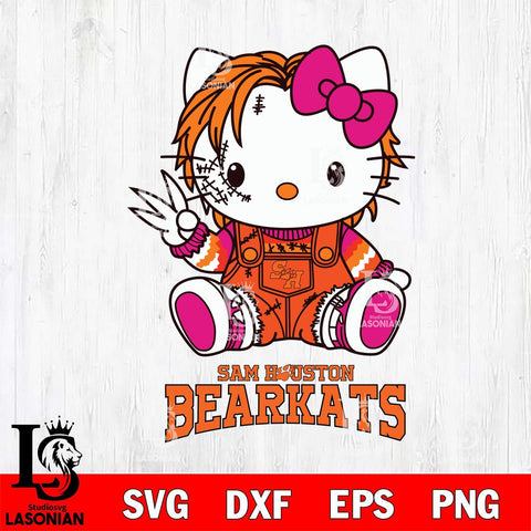 Sam Houston Bearkats Hello Kitty Horror Svg Eps Dxf Png File, Digital Download
