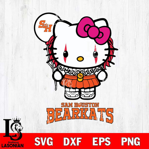 Sam Houston Bearkats Hello Kitty Horror 7 Svg Eps Dxf Png File, Digital Download
