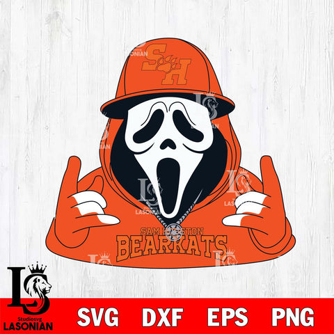 Sam Houston Bearkats Horror Character Ghostface Sport Svg Eps Dxf Png File, NCAA svg, Digital Download, Instant Download