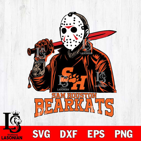 Sam Houston Bearkats Jason Voorhees Horror Halloween Svg Eps Dxf Png File, NCAA svg, Digital Download, Instant Download
