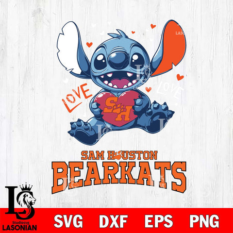 Sam Houston Bearkats Love Stitch, Svg Eps Dxf Png File, Digital Download