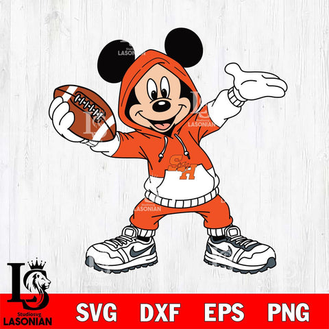 Sam Houston Bearkats Mickey Disney Football Christmas File Cut, NCAA SVG DXF EPS PNG FILE, Digital Download , Criucut , Silhouette