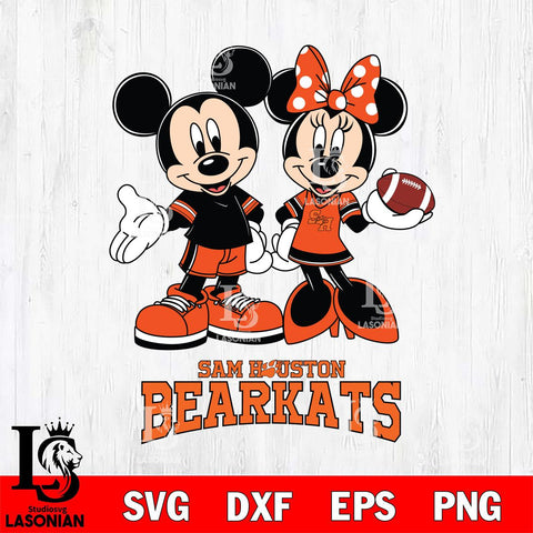 Sam Houston Bearkats Mickey Minnie Football Svg Eps Dxf Png File, NCAA svg , Digital Download , Instant Download, Cricut File