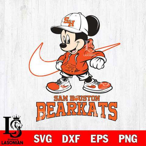 Sam Houston Bearkats Mickey Mouse NIKE, Svg Eps Dxf Png File, Digital Download