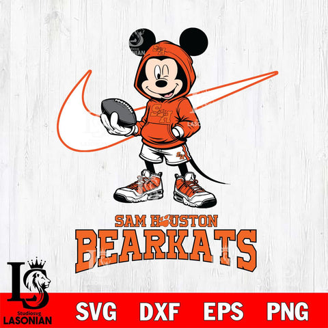 Sam Houston Bearkats Mikey Mouse Disney NIKE, Svg Eps Dxf Png File, Digital Download