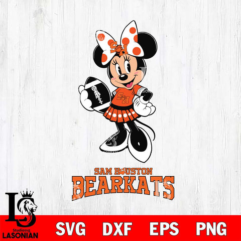 Sam Houston Bearkats Minnie Mouse, Svg Eps Dxf Png File, Digital Download