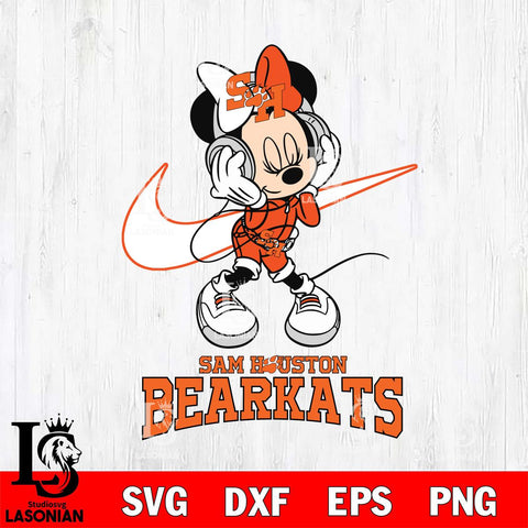 Sam Houston Bearkats Minnie Mouse Dancing NIKE, Svg Eps Dxf Png File, Digital Download