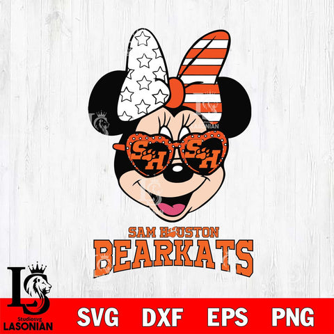 Sam Houston Bearkats Minnie Mouse Love 2, Svg Eps Dxf Png File, Digital Download
