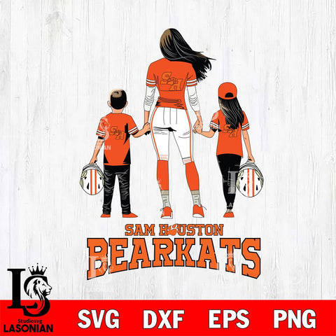 Sam Houston Bearkats Mother and son Rugby SVG DXF EPS PNG FILE,NCAA SVG, Father day Digital Download,Instant Download, Silhouette