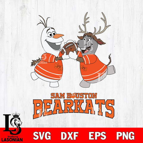 Sam Houston Bearkats Olaf & Sven Football Cricut,Christmas SVG DXF EPS PNG FILE, NCAA Digital Download,Instant Download, Silhouette