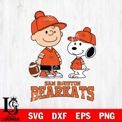 Sam Houston Bearkats Peanuts Snoopy Friends Football SVG DXF EPS PNG FILE,Snoopy File Cut, NCAA Digital Download,Instant Download,Christmas Silhouette