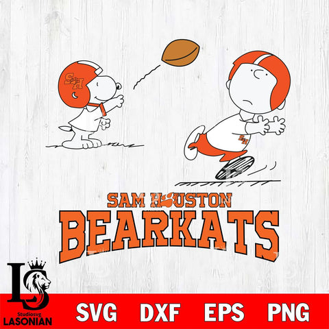 Sam Houston Bearkats Peanuts play football SVG DXF EPS PNG FILE,Snoopy File Cut, NCAA Digital Download,Instant Download,Christmas Silhouette