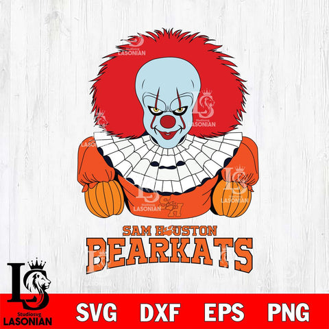 Sam Houston Bearkats Pennywise Horror Sport 3 Svg Eps Dxf Png File, Digital Download