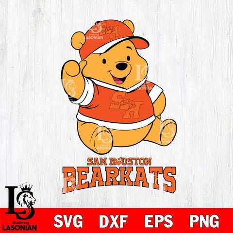 Sam Houston Bearkats Pooh Bear Disney, Svg Eps Dxf Png File, Digital Download