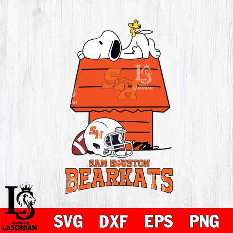 Sam Houston Bearkats Snoopy Chill Football SVG DXF EPS PNG FILE,Snoopy File Cut, NCAA Digital Download,Instant Download,Christmas Silhouette