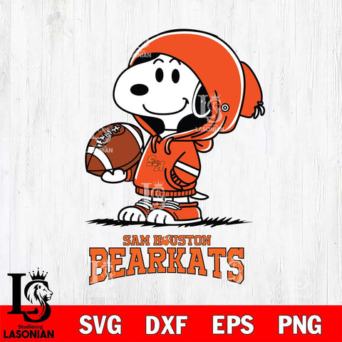 Sam Houston Bearkats Snoopy Football Svg Eps Dxf Png File, NCAA svg , Digital Download , Instant Download, Cricut File