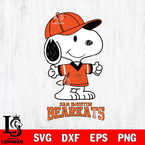 Sam Houston Bearkats Snoopy football SVG DXF EPS PNG FILE,Snoopy File Cut, NCAA Digital Download,Instant Download,Christmas Silhouette