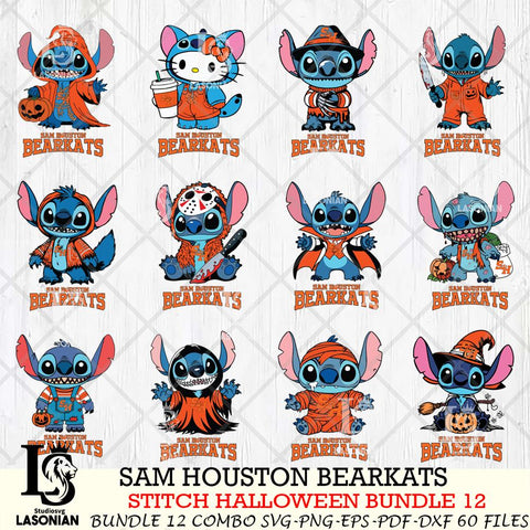 Sam Houston Bearkats Stitch Horror Bundle 12 SVG Svg Eps Dxf Png File, NCAA svg, Digital Download, Instant Download