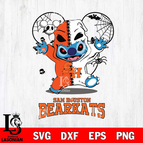 Sam Houston Bearkats Stitch Horror Halloween 2 Svg Eps Dxf Png File, Digital Download, Instant Download