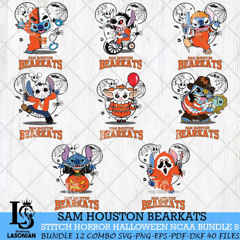 Sam Houston Bearkats Stitch Horror Halloween Bundle NCAA Svg Eps Dxf Png File, Digital Download, Instant Download