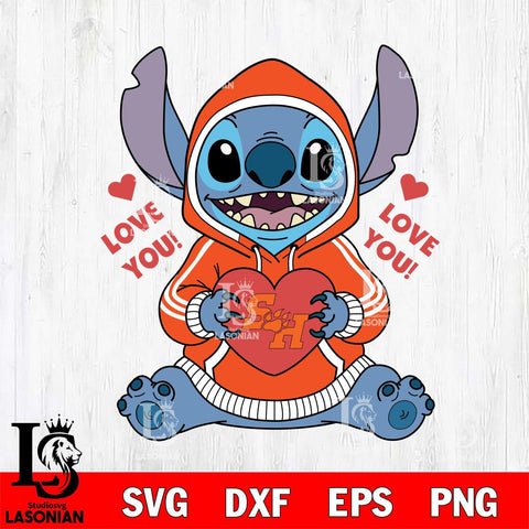 Sam Houston Bearkats Stitch Love You File Cut, NCAA SVG DXF EPS PNG FILE, Digital Download , Criucut , Silhouette