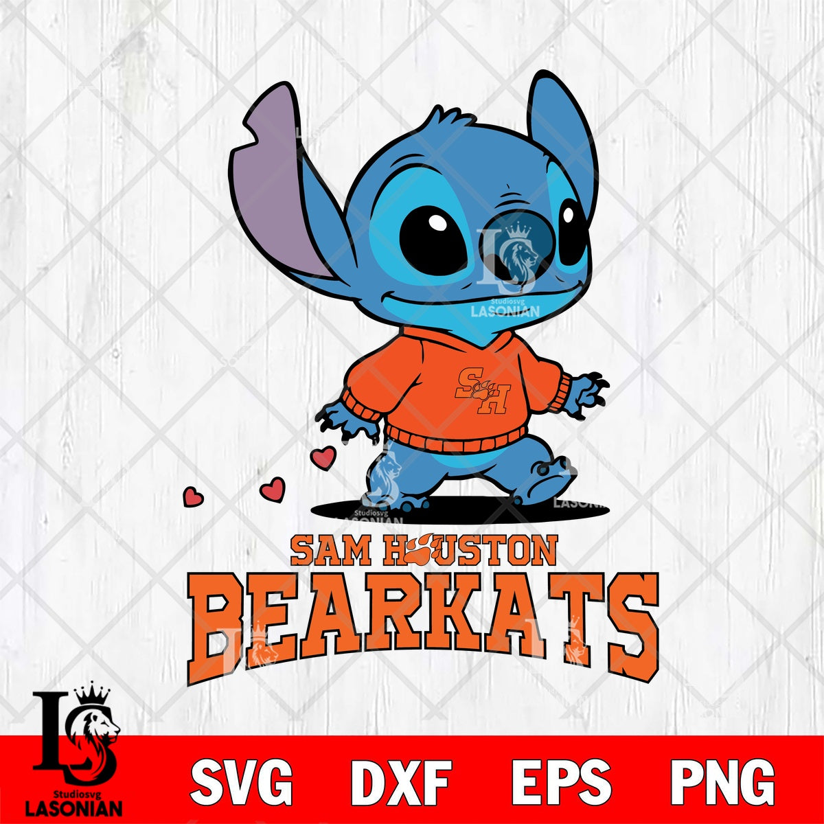 Sam Houston Bearkats Stitch walking cartoon File cut , Football Criucut ...