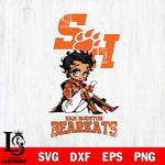 Sam Houston Bearkats Style Black Fan Girl Betty Boop, Svg Eps Dxf Png File, Digital Download