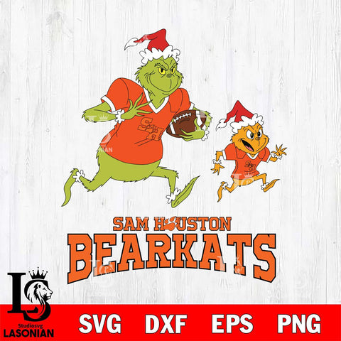 Sam Houston Bearkats The Grinch & Max Football Cricut,Christmas SVG DXF EPS PNG FILE, NCAA Digital Download,Instant Download, Silhouette