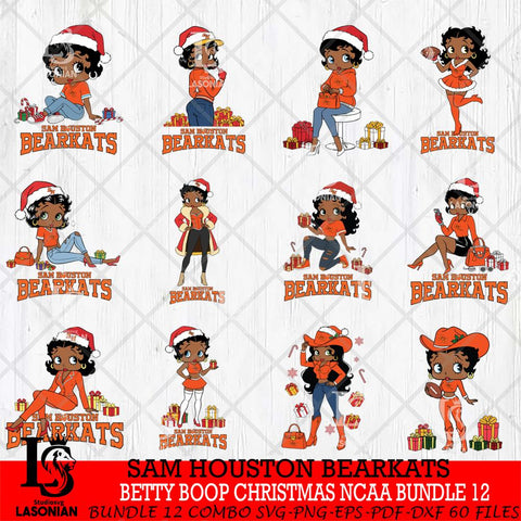 Sam Houston Bearkats  Betty Boop Christmas NCAA Bundle File Cut, Bundle NCAA SVG DXF EPS PNG PDF File, Digital Download , Criucut , Silhouette