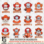 Sam Houston Bearkats  Pennywise Horror NCAA Bundle 12 SVG Svg Eps Dxf Png File, Digital Download