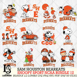 Sam Houston Bearkats  Snoopy NCAA Bundle 12 SVG Svg Eps Dxf Png File, Digital Download