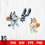San Antonio Spurs Bluey & Bingo Svg Eps Dxf Png File, Digital Download, Instant Download