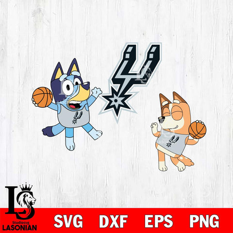 San Antonio Spurs Bluey & Bingo Svg Eps Dxf Png File, Digital Download, Instant Download