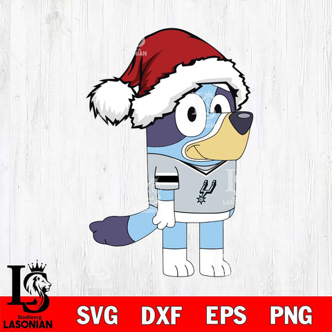 San Antonio Spurs Bluey Cartoon Christmas Svg Eps Dxf Png File, Digital Download, Instant Download