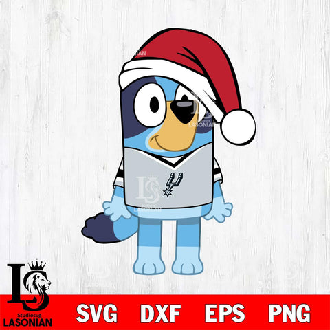 San Antonio Spurs Bluey Dog Christmas Svg Eps Dxf Png File, Digital Download, Instant Download