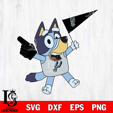 San Antonio Spurs Bluey sport flag Svg Eps Dxf Png File, Digital Download, Instant Download