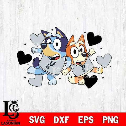 San Antonio Spurs Bluey sport heart Svg Eps Dxf Png File, Digital Download, Instant Download