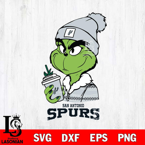 San Antonio Spurs Boujee Grinch Christmas Cut Files Cricut, Svg Dxf Eps Png file , Silhouette